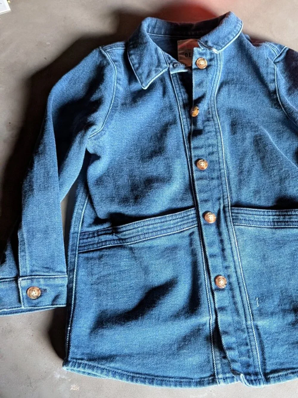 Sézane Kids Denim Chore Jacket - Size 8A (Worn & Loved)